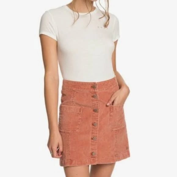 Roxy Dresses & Skirts - Roxy Dusty Rose Corduroy Skirt - Size S